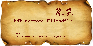 Mármarosi Filomén névjegykártya